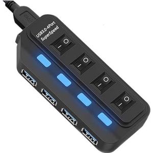 4 Poorten USB 3.0 HUB 5Gbps Hoge Snelheid Expander Multi USB Splitter Adapter Met LED Lamp For PC Computer Laptop Accessoires Snel Veilig