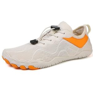 Vrouwen Mesh Oppervlak Ademend Wandelen Water Schoenen Slip Op Blotevoetenvoeten Running Platte Sneakers Mode Casual Antislip Gym Sport Wandelschoenen, Wit, 44 EU