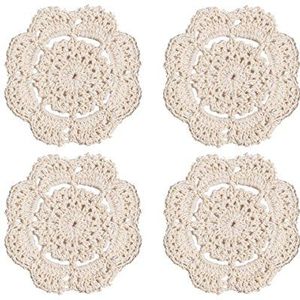 Egurs 3 stuks witte ronde kanten dekentjes, handgemaakt, rustieke tafelkleedjes, decoratie, gehaakte dekens voor keuken, feest, bruiloft, servies, dromencatcher, 25/30/35 cm narcissen