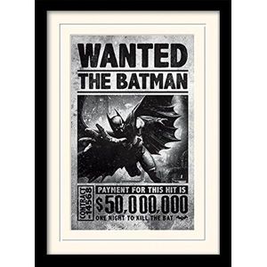 1art1 Batman Poster Arkham Origins, Wanted Ingelijste Foto Met Passepartout | Muur Foto's | In Een Fotolijstje 40x30 cm