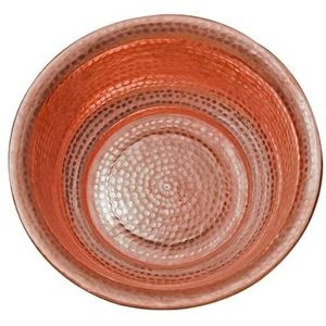 Handgehamerde koperen kom, draagbare pedicure, koperen kom, voetbad, koperen kommen, koperen vuurschaal for het wassen van het gezicht, voetbad(Red,15in)