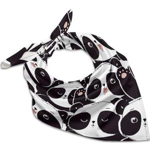 Mooie panda vierkante zijden gevoel sjaal halsdoek bandana's hoofdsjaals zonnebrandcrème sjaal wrap 45,7 cm x 45,7 cm