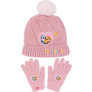 Paw Patrol Hat and Gloves Kids Girls Pink gebreide Winter Beanie