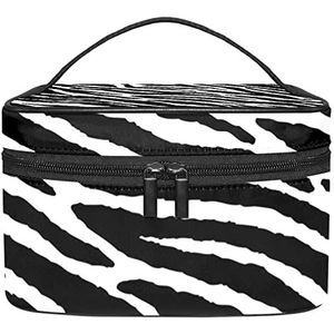 Reizen Make-up Cosmetische Case Opbergtas Animal Skins Zebra Print Cosmetische Tas Draagbare Voor Meisjes Vrouwen, Meerkleurig, 22.5x15x13.8cm/8.9x5.9x5.4in