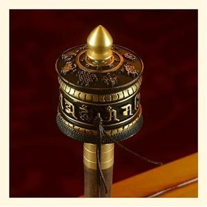 Koperen handgebedsmolen Tibetaans boeddhistisch handgemaakt(Black)