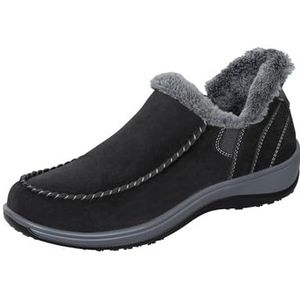 Orthofeet Women's Orthopedic Leather Lorin Hands-Free Slipper, Black, Size 38.5