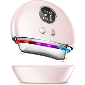 Anti-rimpel gezichtsmassage: facelift massageapparaat met 9 instelniveaus en 4 modi - Gua Sha Electric EMS Thermische Massage bij 45℃ - Dubbele Kin Schoonheidsapparaat met 3 LED Kleuren