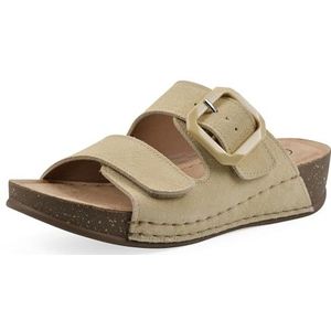 WHITE MOUNTAIN Fearful Wedge sandaal voor dames, Boter Crème Suède, 36 EU