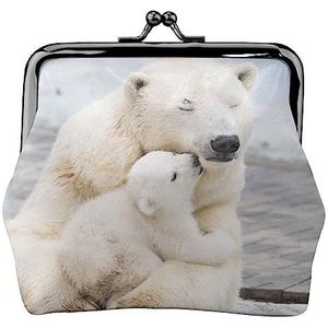Polar Bear liefde portemonnee kus lock verandering portemonnee lederen verandering zakje kleine vrouwen portemonnee tas voor geschenken, zwart, één maat, mode, Zwart, Eén maat, Modieus