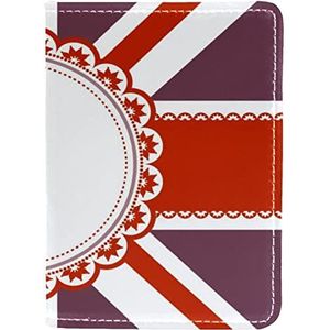 Paspoorthouder voor dames en heren, reispaspoort portemonnee paspoort cover reisdocumenten organisator retro Britse vlag creatieve retro, Meerkleurig, 10x14cm/4x5.5 in