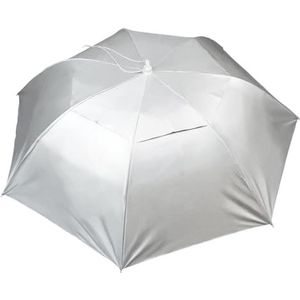 Aoneky Weerbestendige Parapluhoed - 36"" Grote Opvouwbare en Verstelbare Handsfree Hoed, Gebruikt voor Volwassen, Kinderen, Golf, Vissen, Kamperen, Tuinieren, Wandelen (Zilver 1)