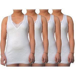 BestSale247 - Onderhemden - Wit - 8 stuks - Extra Lang - 100% Gekamd Katoen