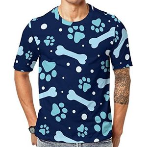 Paw Print And Bone Heren Crew T-shirts Korte Mouw Tee Casual Atletische Zomer Tops