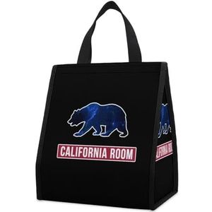 California Bear geïsoleerde lunchtas duurzame wijd open opvouwbare en draagbare koeltas met binnenzakken