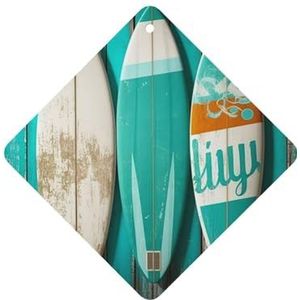 6 Stks Opknoping Luchtverfrissers voor Auto Diffuser Ornamenten Vintage Turquoise Hout Surfplank Vernieuwen Lucht Geurig voor Meisjes Vrouwen Auto Interieur Gift Set Grappige Auto Accessoires Decor