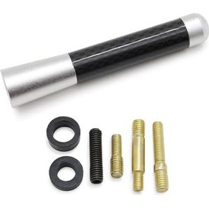 Audio- & videoantennes voor auto Universele aluminium 3,5 cm 8 cm 12 cm autodecoratie radio koolstofvezel antenne decoratief daksignaal aangepast Autoradio Antenne(Sliver,8cm)