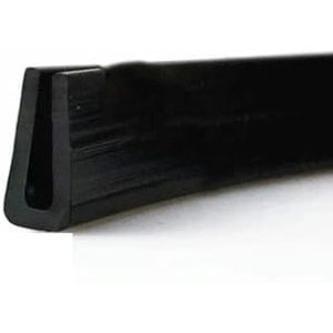Zwart rubberen U-vormige randafdichtingsstrips Tochtstrip Anti-botsingsbeschermend metalen paneel Glazen rand met klemgroef-plat-4x7x11mm-5 meter
