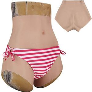 CRODRES Siliconen slipje Realistisch nepvagina slipje Mannen Verbergend slipje Crossdressing kleding Man naar vrouw,Nude,L