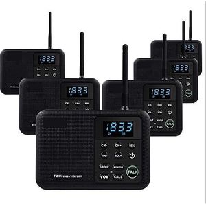 Walkie-talkie, 22-Kanaals FM Draadloze Intercoms Thuis Huis Zakelijk Kantoren Kamer naar kamer Bellen & Talking System 1 mijl lange afstand(6 Unit Black)