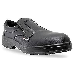 Lendeo Base Black S2 zwarte platte veiligheidsschoenen werkschoenen verzorging kookschoenen, zwart, 40 EU