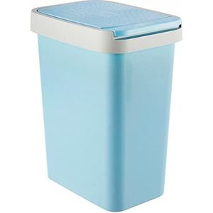 Prullenbak Vuilnisemmer Rechthoekige keuken stap prullenbak met deksel, afvalbasket vuilnisbak for kantoor badkamer keuken, 12 liter Afvalemmer Vuilnisbak (Color : Blue)