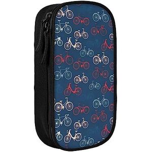 OPSREY Kerst Gingerbread Like Village House Gedrukt Dubbele Potlood Pouch Grote Capaciteit Zip Briefpapier Case Draagbare Etui, Fietsen Fietsen, Eén maat, Munten Pouch