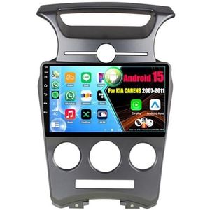 Android 15 2 Din Autoradio 9in Auto Stereo voor KIA CARENS 2007-2011 met Draadloze Carplay Android Auto Bluetooth GPS Navigatie(Manual,8Core(6+128GB))