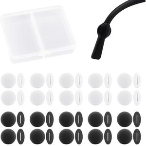 20 Paar Glazen Oorbeugels En 1-Stuk Dubbele Cluster Opbergdoos, Antislip Siliconen Oorbeugels, Softglazen Oorclips, Glazen Accessoires.