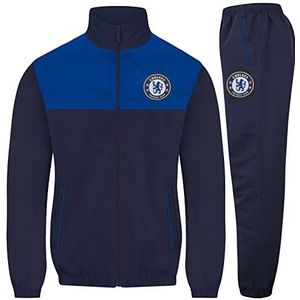 Chelsea FC Officiële Voetbal Gift Heren Jas & Broek Trainingspak Set Navy Medium