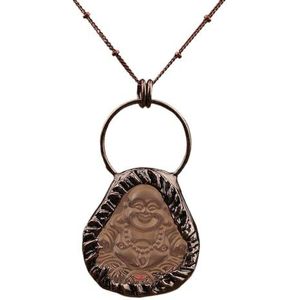 Spiritual Buddha Head Pendant Necklace For Women Bronze Antique Natural Stones Meditation Necklace Jewelry Gift (Color : Style 7 White Buddha)