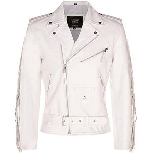 Heren - Bikerjack - Zwart - Tokyo - Leren Jack met Franjes