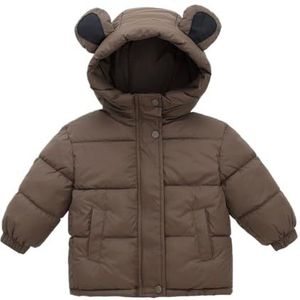 Kinderdonsjack Ultrazachte geïsoleerde jassen Kinderen Warme winterkleding Jongens Meisjes Lichtgewicht gewatteerde bovenkleding Winddichte capuchon Winterjassen Jas for jongens en meisjes(Coffee,5T (