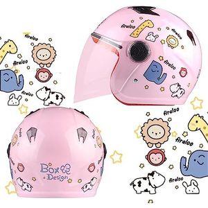 Motorhelm, DOT/ECE gecertificeerde 3/4 helm Retro halve Motorfiets elektrische open ontwerp Lichtgewicht J,50-55(O)