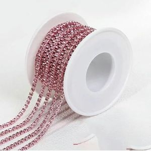 1 Yard 10 Kleuren Klauw Strass SS6 SS8 Kristal Kwastje Diy Kleding Oorbel Accessoires Kralen Diamant Strass Ketting-Lichtroze Elec-SS12 3mm-1 Yard