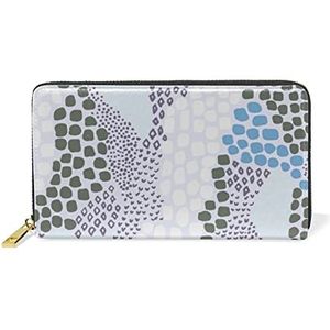 Marmer Steen Wit Groen Blauw Portemonnee Echt Lederen Rits Coin Telefoon Portemonnee Clutch voor Vrouwen