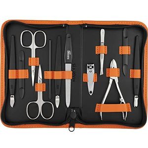 marQus Solingen Mega Manicureset Heren en Dames 12-delig - Nagelset Heren en Dames met alles wat je nodig hebt voor manicure en pedicure, in hoogwaardig echt lederen etui Manicureset Solingen