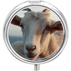 Docile Geit Pillendoos Waterdichte Draagbare Geneeskunde Pillendoosje Vochtbestendig Metalen Reizen Pillendoos met 3 Compartimenten Medicijnkoffer