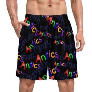 Math Antics Grappige pyjama shorts voor mannen pyjamabroek heren nachtkleding met zakken zacht