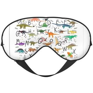 Stijlvolle Leren Alfabetten Met Dinosaurussen Slaap Eye Mas Bijgewerkt Ontwerp Licht Blokkerende Night Eye Blinder Mannen Vrouwen Shift Werk Reizen