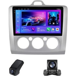 Android autoradio geldt voor Ford Focus 2 Mk 2 2004-2011Wireless Carplay Android Auto,9 inch 2.5D touchscreen auto radio met GPS navigatie stuurwiel afstandsbediening(NF-6)