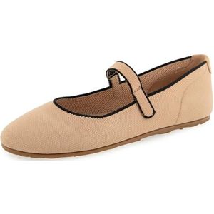Aerosoles Perry Knit Mary Jane Flat voor dames, Beige Bisque Gebreid, 35 EU