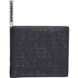 Armani Exchange Essential Ivan SLG, Logo All Over Elegant & Functional Coin Pocket, Nero, zwart, One size