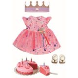 BABY born Happy Birthday Set 43 cm- Voor Peuters vanaf 3 Jaar - Ideaal voor Kinderhandjes - Verjaardagsset, Jurk, Schoenen, Kroon & Taart