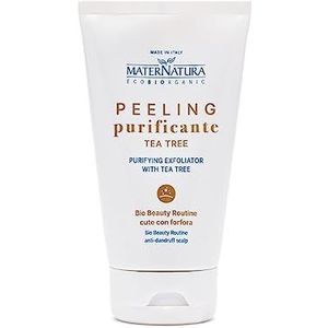 Maternatura, Theeboompeeling tegen roos, zachte en effectieve peeling voor een gezonde en schilvrije hoofdhuid, biologische schoonheidsroutine tegen roos, Made in Italy, 150 ml