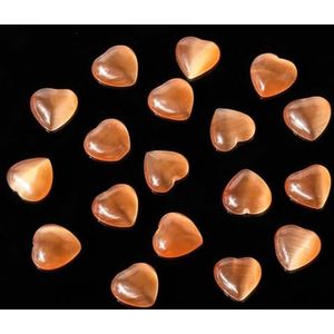 Natuurlijke Maansteen Kralen Opaal Kattenoog Liefde Hart Cabochons voor Sieraden Maken Oorbellen Ringen Hanger DIY 6mm 8mm 20st-oranje-6mm 50st