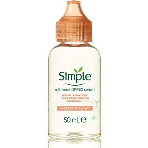 Simple Protect 'N' Glow Radiance Booster SPF 30 Voor Gloeiende Huid Onzichtbare Zonbescherming 50 ml