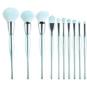 Multifunctionele Make-upborstel Make-upkwastenset 10 Zachte Haren For Oogschaduw, Eyeliner, Blush En Concealerkwasten Oogmake-up Kwasten voor Dames(Blue)