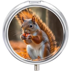 3 Compartiment Kleine Pillendoos Reizen Geneeskunde Pil Organizer met Spiegel Vochtbestendige Pillen Case Schattige Dier Draagbare Pocket Geneeskunde Organizer Ronde Vitamine Organizer Box