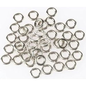 500-50 stuks plaat goud/zilver kleur cirkel CCB spacer kralen gesloten ringen oorbel hoepels voor sieraden maken doe-het-zelf kettingen armbanden-zilver-01-15mm 50 stuks