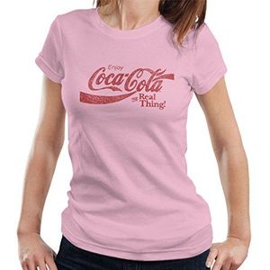 Coca Cola The Real Thing T-shirt voor dames, Lichtroze, S